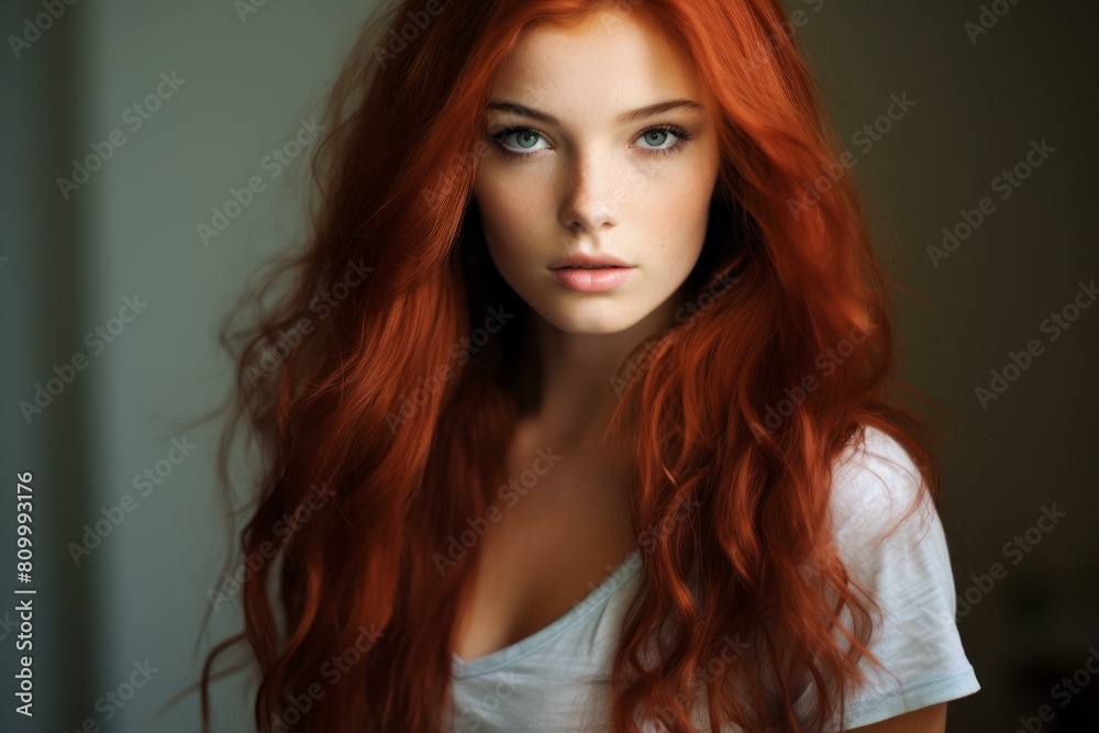 Teenage red hair girl. Beauty person. Generate Ai Teenage red hair girl. Beauty person. Generate Ai