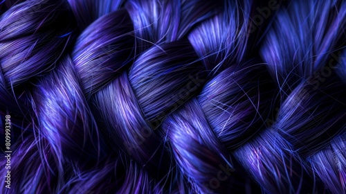  A close-up view reveals a bunch of purple ends of the hair