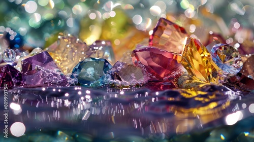 Gemstones in water generative ai © Kelly