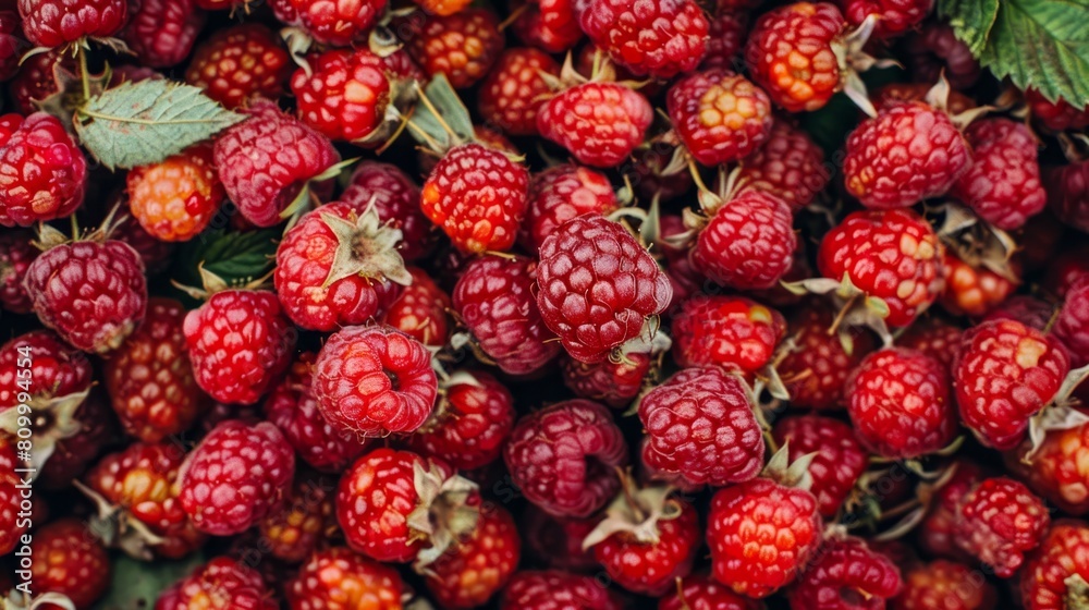 lush green leaves frame red, ripened berries atop Ready for consumption lush green leaves frame red, ripened berries atop Ready for consumption
