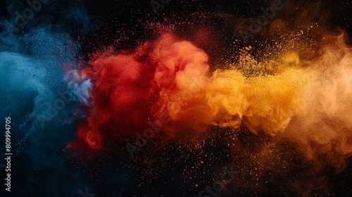  red, yellow, and blue substances reside at the image's core photo