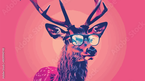 Animal hipster design over pink backgroundvector illustration photo
