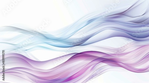 Abstract background with blue and purple waves in the style of vector presentation design, simple shapes, white background, light color theme, high resolution photography.