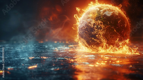 Floating Earth on Fire