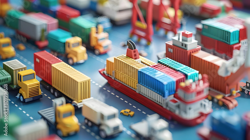 3D cute icon as Supply Chain Risk Manager Planning Logistics concept as A supply chain risk manager plans logistics to minimize risks associated with global distribution and suppli photo