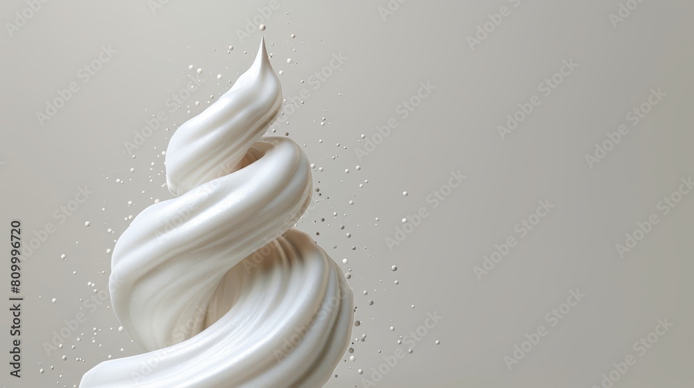 A close-up of a white object with water drops at its base A close-up of a white object with water drops at its base