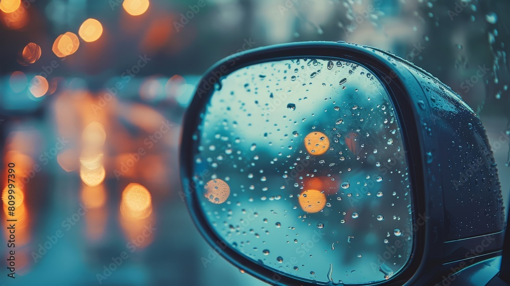 raindrops on surface, blurred street background raindrops on surface, blurred street background
