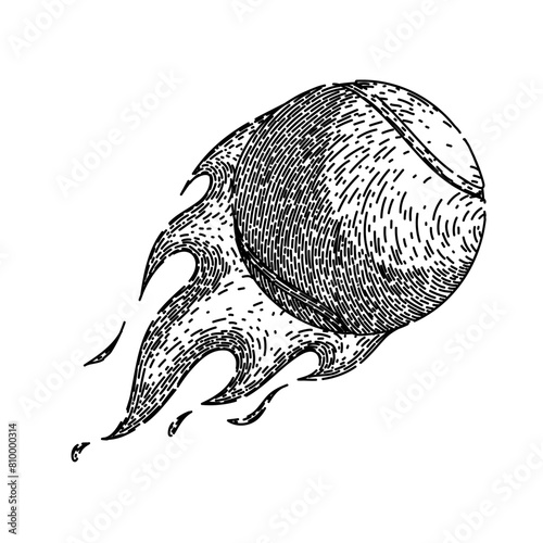 yellow tennis ball hand drawn. sport isolated, racket green, tenis object yellow tennis ball vector sketch. isolated black illustration