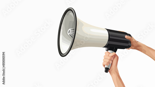 hand holding megaphone isolated on white background Vector