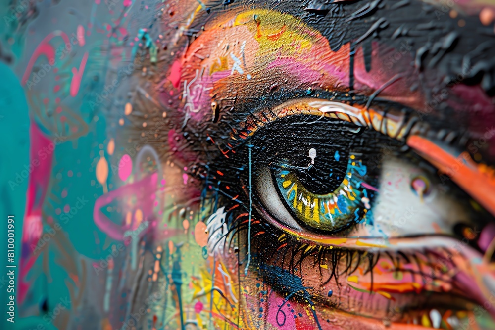 Create a digital artwork featuring a photorealistic close-up of a spray paint can transforming into a gateway of emotions Show the intersection of psychological complexity with the
