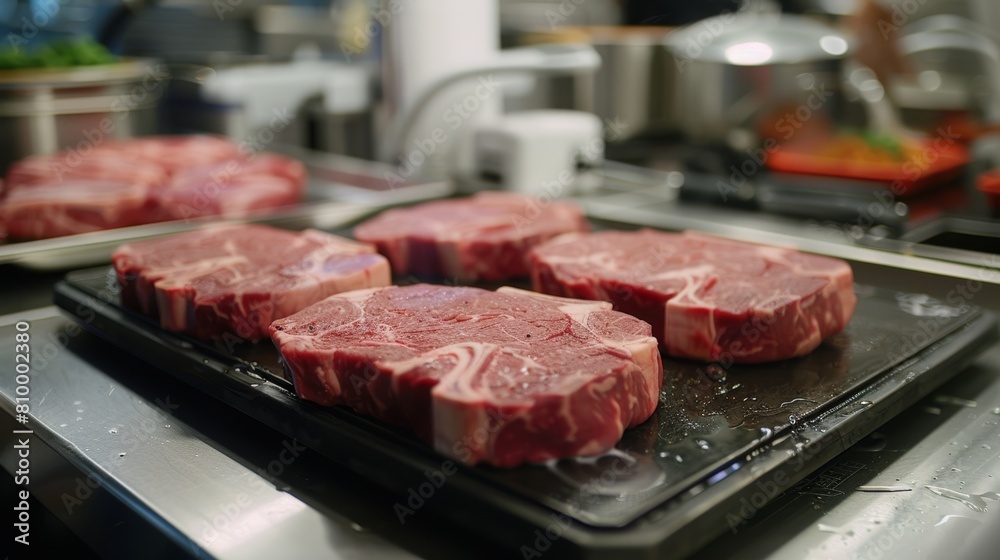 Premium raw steaks ready for cooking Premium raw steaks ready for cooking