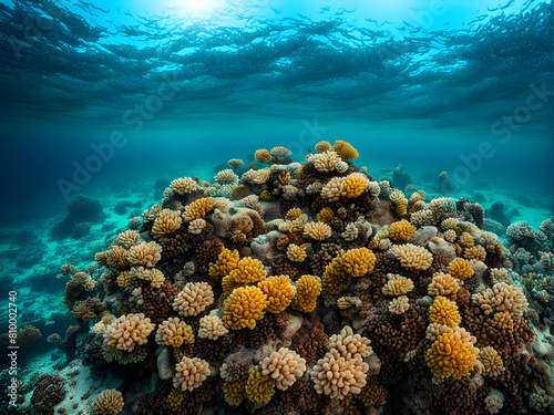 Coral reefs on the seabed, beautiful underwater scenery, environmental protection, underwater photography, extreme sports photo