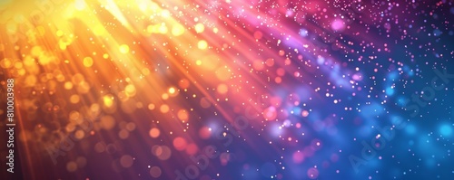 Radiant color spectrum with light beams and particles