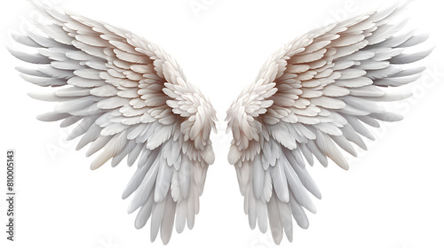 Beautiful angel wings isolated on white background