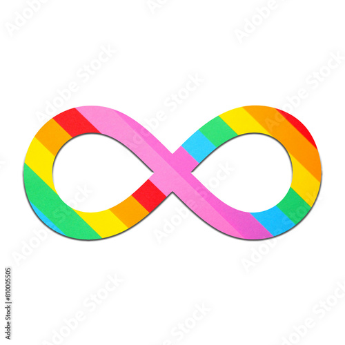 Infinity symbol cut out isolated on white background