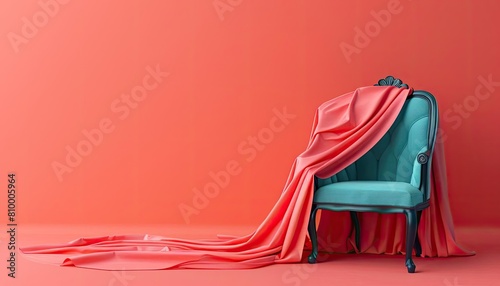 Simple, artistic layout of a graduation gown draped over a chair, with a soft, uniform background ideal for inscribing inspirational quotes or university mottos photo