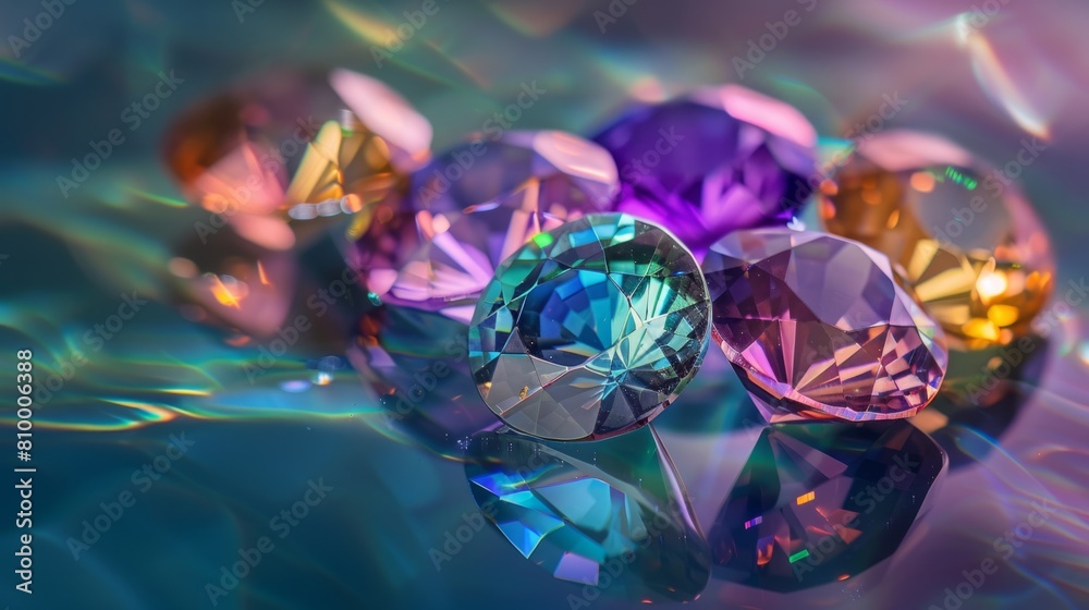 Gemstones with Reflection Effects generative ai Gemstones with Reflection Effects generative ai