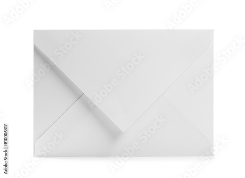 One closed letter envelope on white background