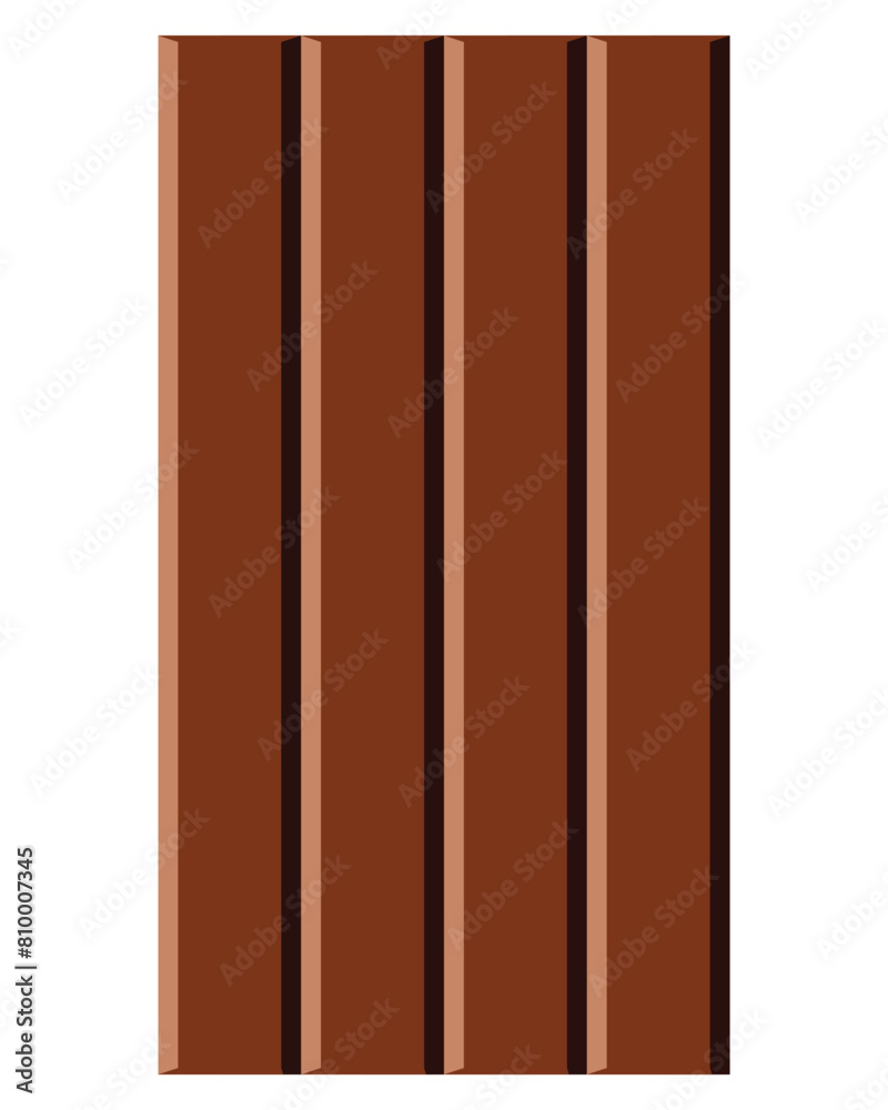 Milk chocolate bar isolated on white background