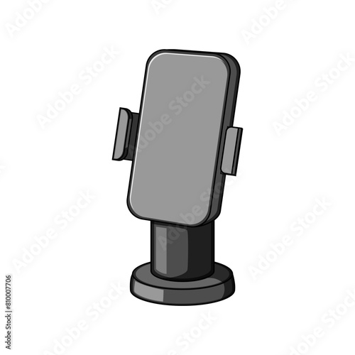 mobile car holder phone cartoon. dashboard free, navigation driver, gps screen mobile car holder phone sign. isolated symbol vector illustration