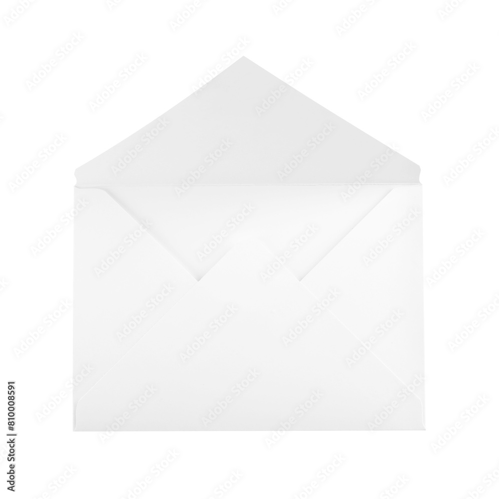 Open paper letter envelope isolated on white, top view Open paper letter envelope isolated on white, top view