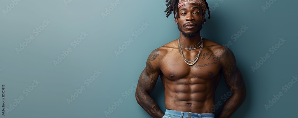 Shirtless muscular man with tattoos Shirtless muscular man with tattoos