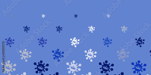 Light blue vector backdrop with virus symbols.