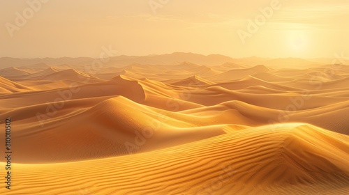 Craft an image of the desert at dawn
