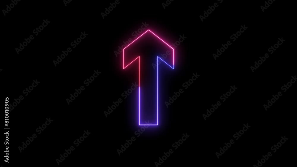 Neon arrow showing the direction on a transparent background animation Neon arrow showing the direction on a transparent background animation