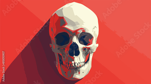 Head Skull with long shadow Vector style vector design photo