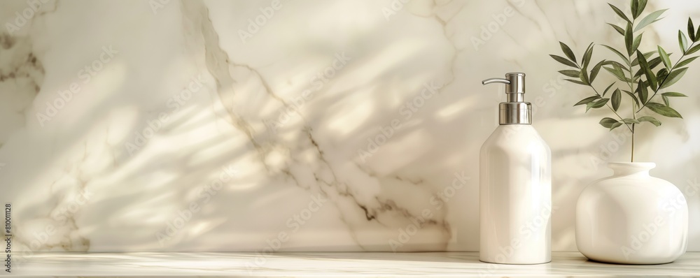 Marble bathroom counter with soap dispenser Marble bathroom counter with soap dispenser