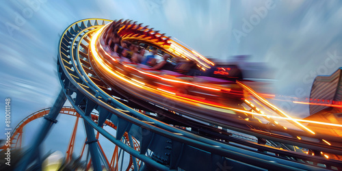  long exposure photography of rollercoaster going fast