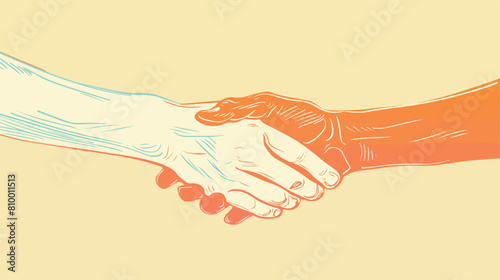 holding hands promise for friendship outline Vector 