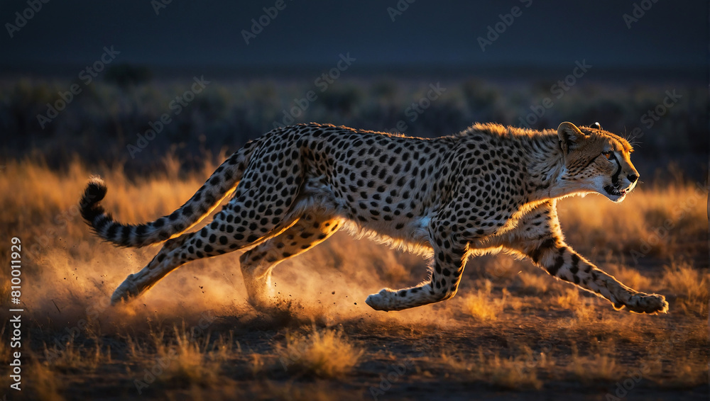 A thrilling action shot of a cheetah in mid-sprint