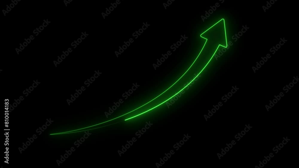 Abstract neon arrow growth , success concept. Profit growing icon animation. Growing business graph symbol animation. Abstract neon arrow growth , success concept. Profit growing icon animation. Growing business graph symbol animation.