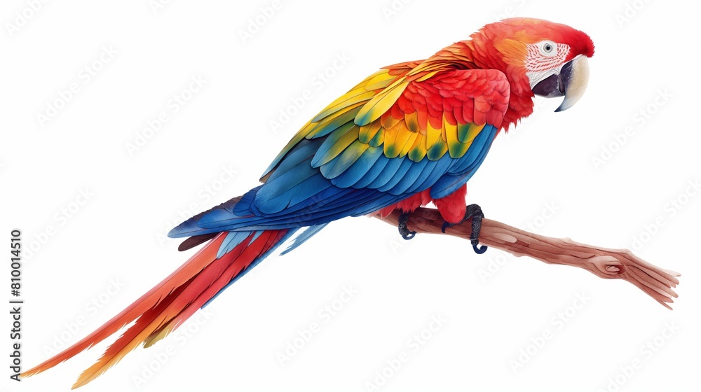 Vibrant Parrot on a white background