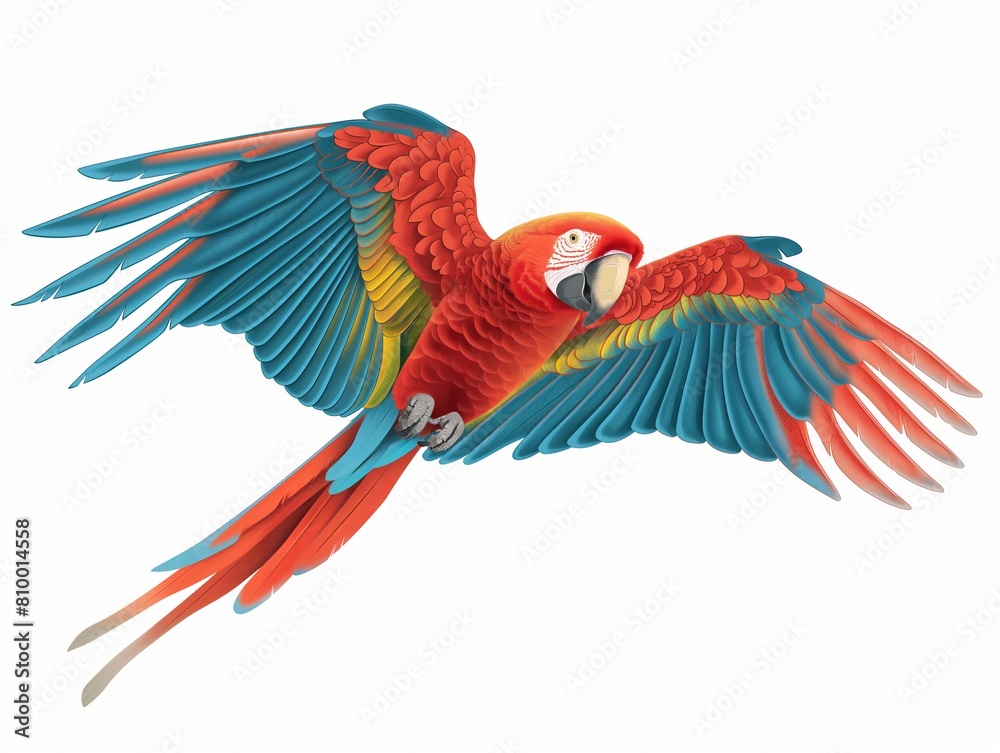Fototapeta premium Vibrant Parrot on a white background