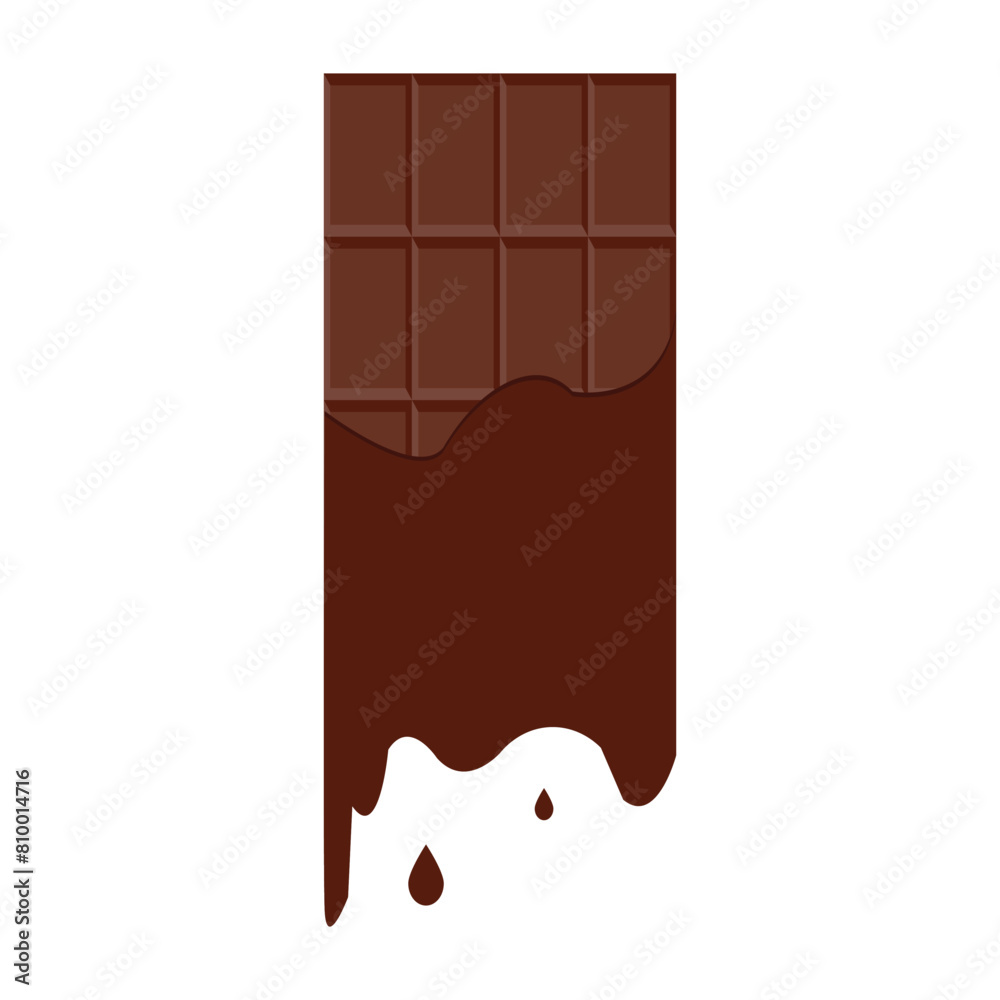 Chocolate bar icon. Flat illustration of chocolate bar vector icon for web design