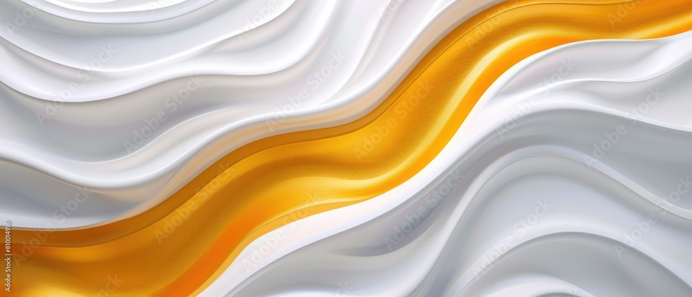 minimalistic abstract design features a white 3d paper waves banner with a gold, sapphire, and marigold color scheme. minimalistic abstract design features a white 3d paper waves banner with a gold, sapphire, and marigold color scheme.