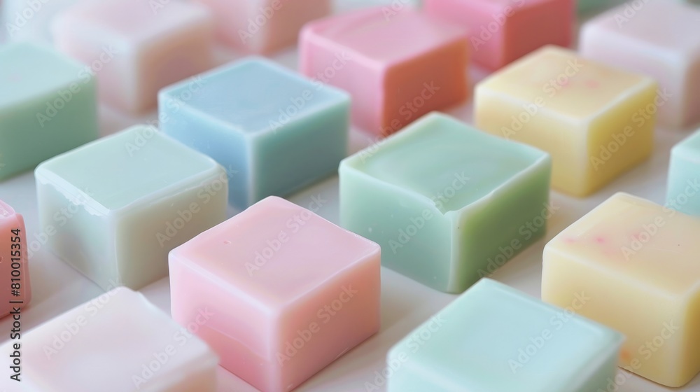Square soaps in pastel colors generative ai Square soaps in pastel colors generative ai