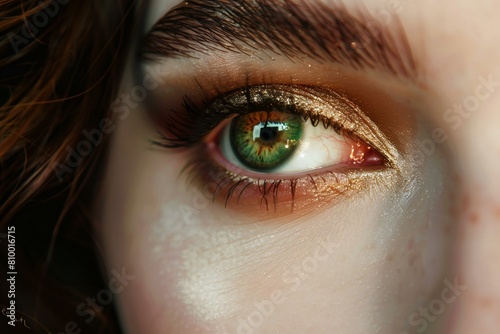Close up shot of beautiful woman's eye with make-up
