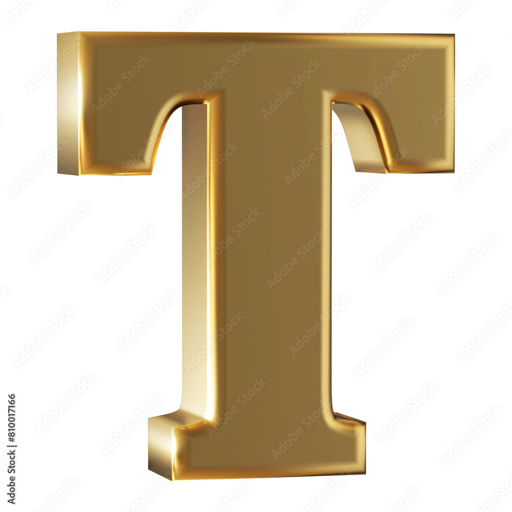 3d Font Golden Uppercase . Letter T 3d Font Golden Uppercase . Letter T