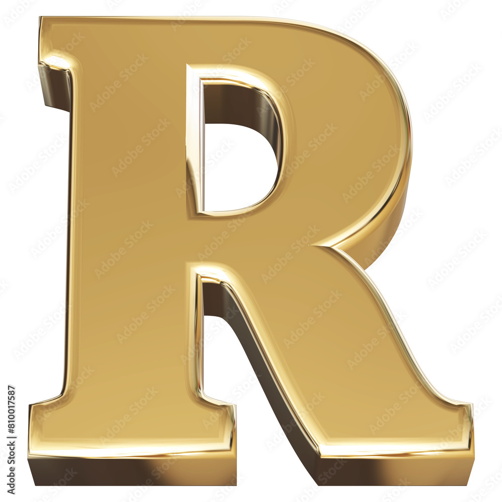 3d Font Golden Uppercase . Letter R 3d Font Golden Uppercase . Letter R