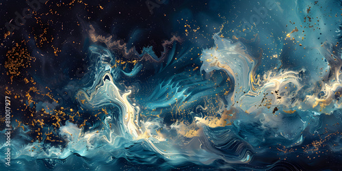 Magical Ocean Waves Art A Unique Painting in Blue
