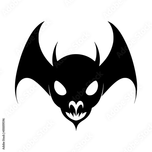 illustration of a black and white devil