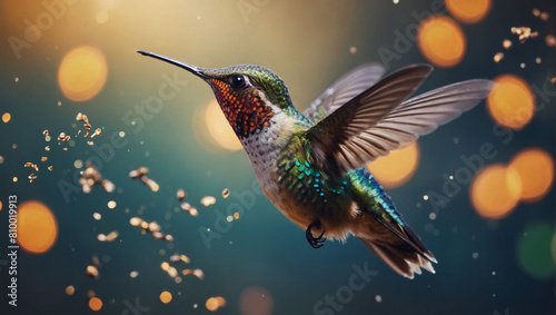 Flowing Insights, Digital Hummingbird Flies, Signifying Smooth Data Flow Concept © xKas