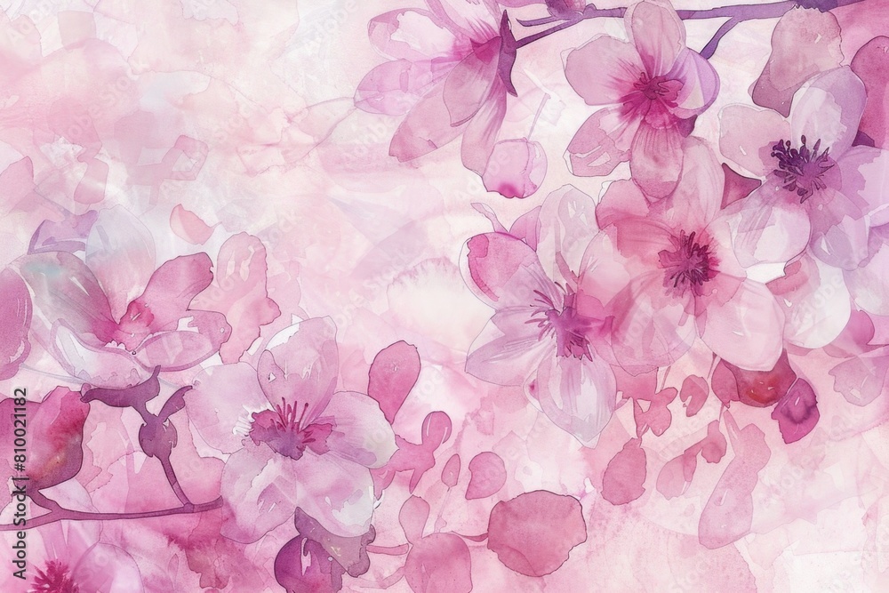 A vibrant painting of pink flowers. Ideal for home decor A vibrant painting of pink flowers. Ideal for home decor