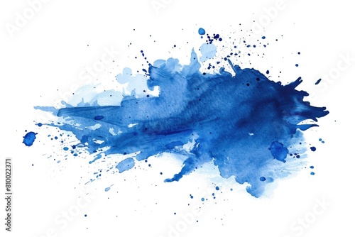 Blue ink splatter on a white background  suitable for various design projects