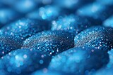 Blue sequins as background, close-up,  Glitter bokeh