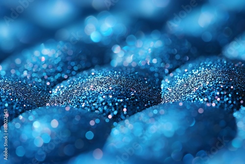 Blue sequins as background, close-up, Glitter bokeh